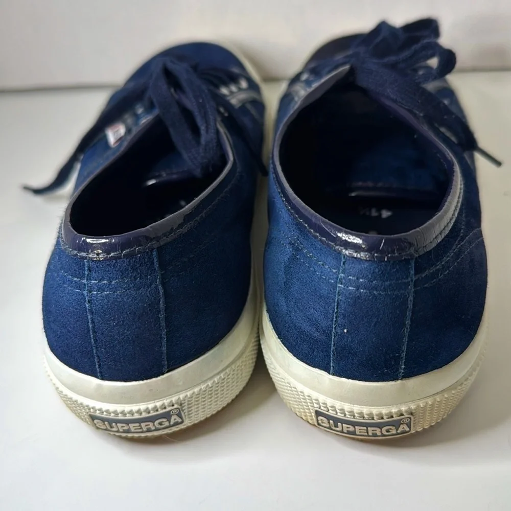 Superga Navy Blue Low Top Sneakers Women Size 10 - Men Size 8 Size Lace Up - Picture 2 of 10